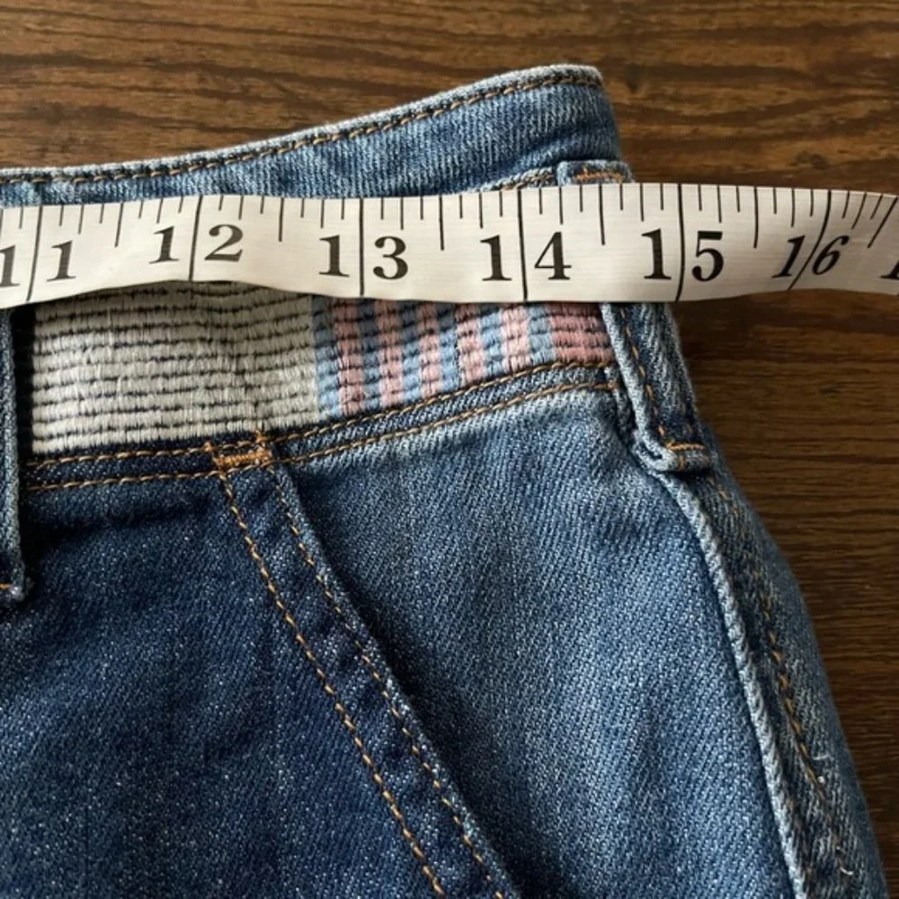 Anthropologie Patchwork Boyfriend Jeans in Medium Blue - Picture 7 of 15